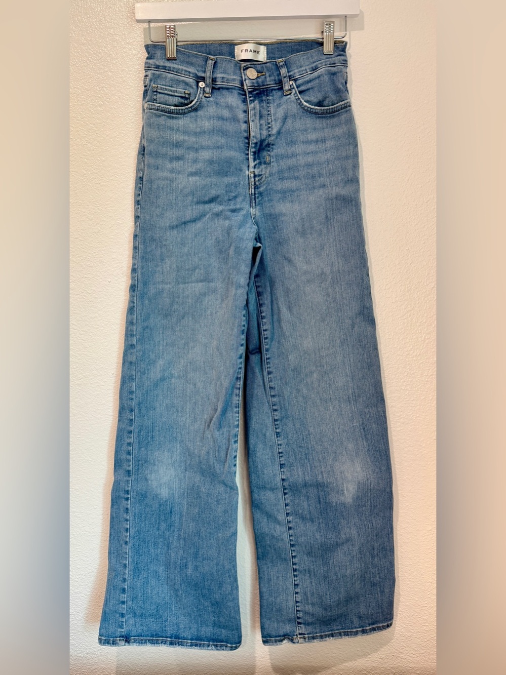 FRAME Le Slim Palazzo Wide Leg Stretch High Waisted Jean Integrity Light Wash 25